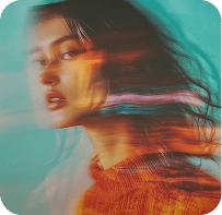 Cyan and orange shutter drag portrait